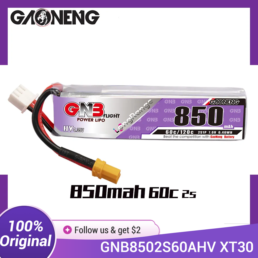 Drone Kit Long Range - แบตเตอรี่ GAONENG GNB LiPo 850mAh 2S