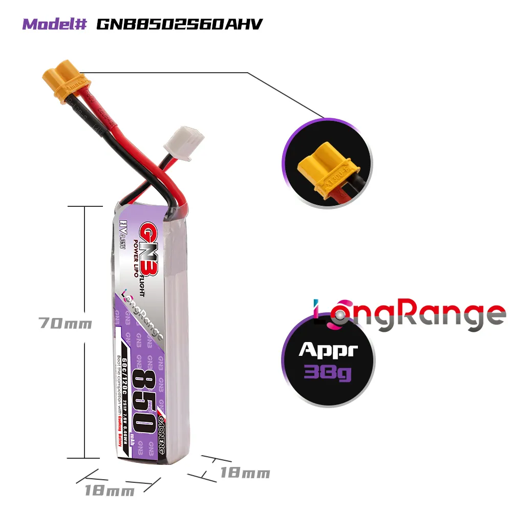 แบตเตอรี่ GAONENG GNB LiPo 850 - Drone Kit Long Range บทวิจารณ์และราคา